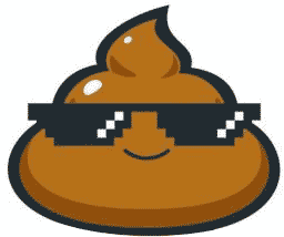 Shithead. Caca avec des lunettes de soleil en pixel.